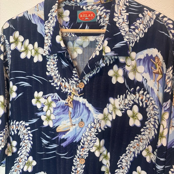Tommy Bahama Hawaiin Print Shirt Blue Size XL - Picture 3 of 4